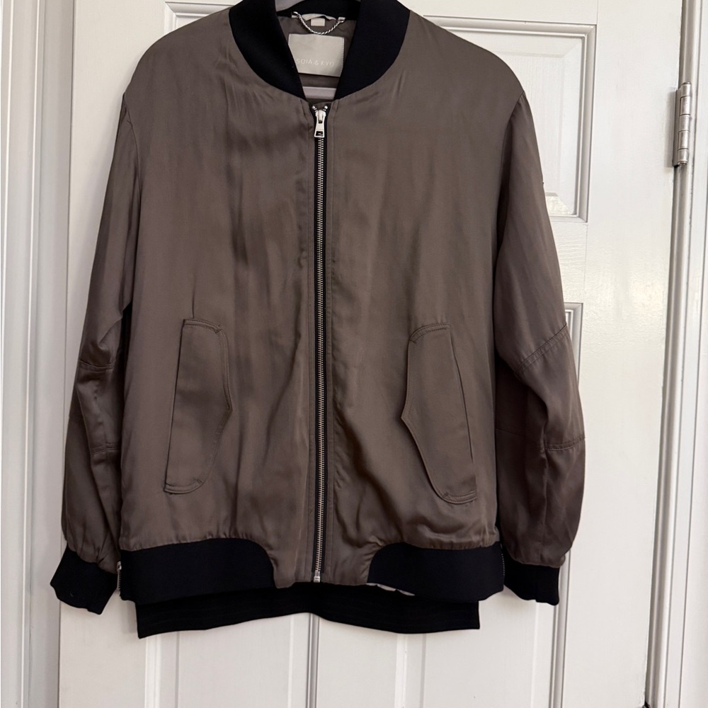 Soia & Kyo Olive Bomber Jacket